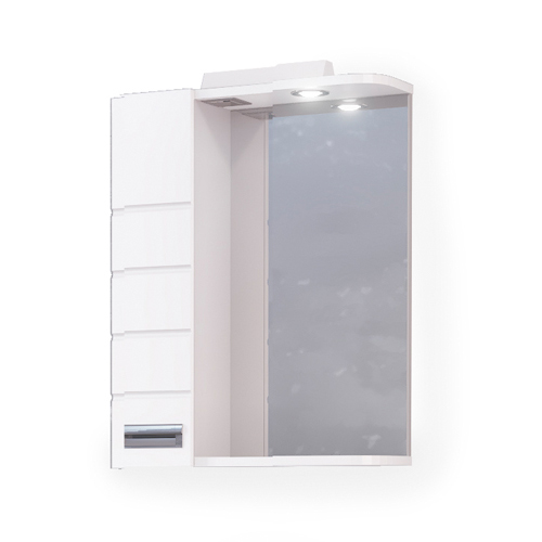 картинка Зеркало-шкаф Kub 50 белый с подсветкой от магазина САРТ